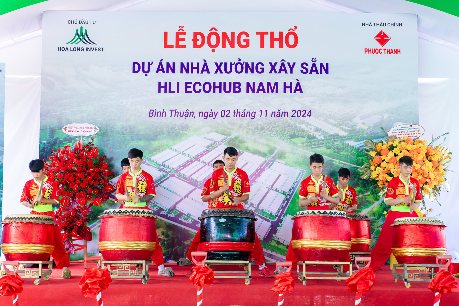 Lễ động thổ dự án nhà xưởng xây sẵn HLI ECOHUB NAM HÀ