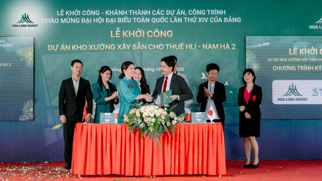 Hòa Long Invest và Công ty TNHH STX Việt Nam thực hiện ký kết hợp tác thuê nhà xưởng 2025