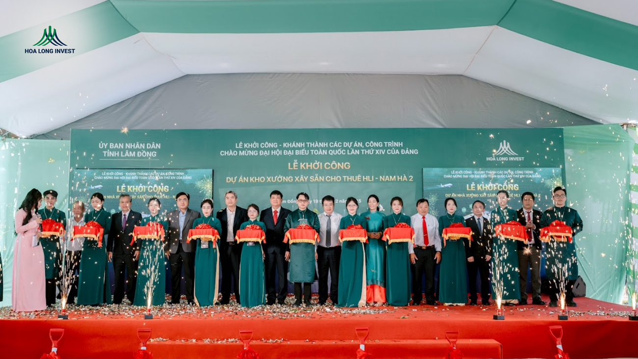 Nghi thức khánh thành giai đoạn I dự án HLI EcoHub Nam Hà được thực hiện tại buổi lễ